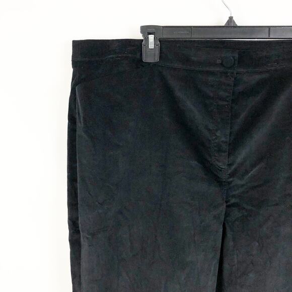Halogen Womens Straight Leg Ankle Pants 18 Black Velvet High Rise Trouser NWOT - Picture 2 of 6